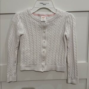 Gymboree White Cable Knit Button Down Cardigan - Size 8